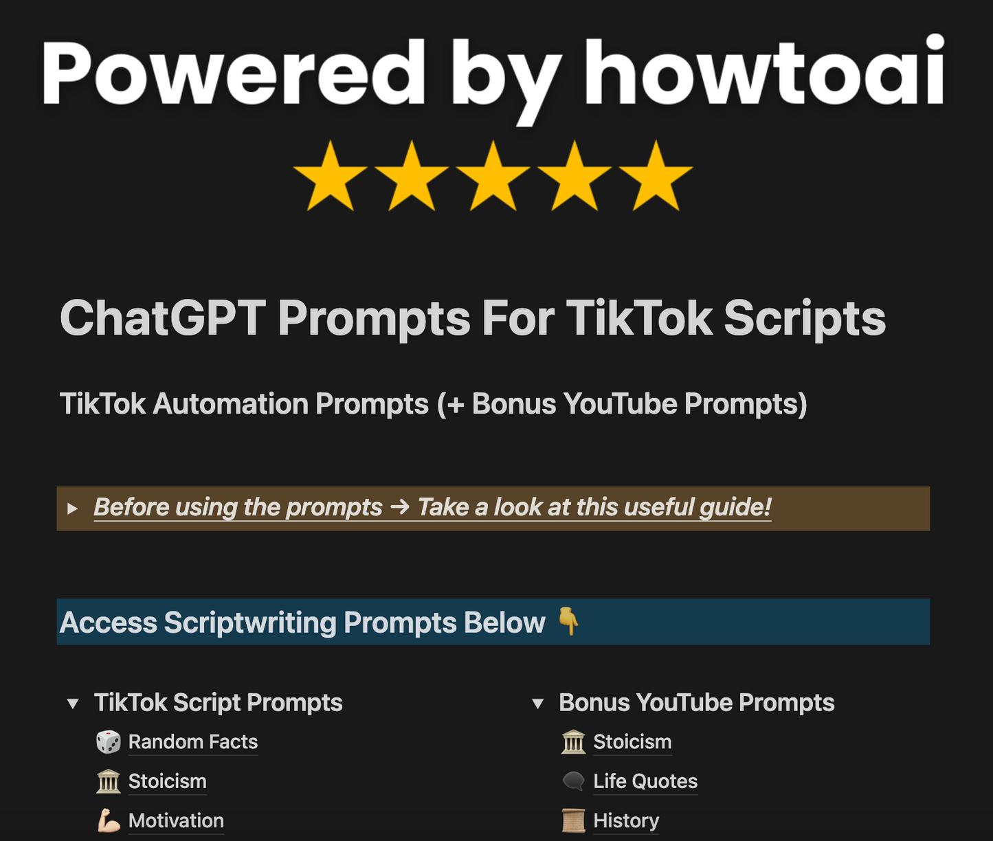 ChatGPT Scriptwriting Prompts - TikTok & YouTube